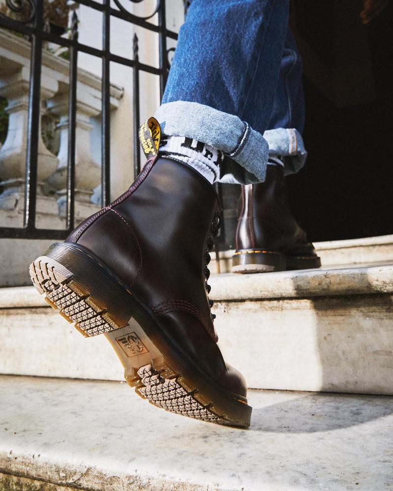 Dr Martens 1460 Slip Resistant Atlas Læder Snørestøvler Dame Bordeaux | DK 201ZUT